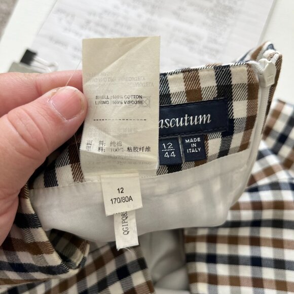 Aquascutum London Plaid Gingham Pencil Skirt Straight - Picture 8 of 8